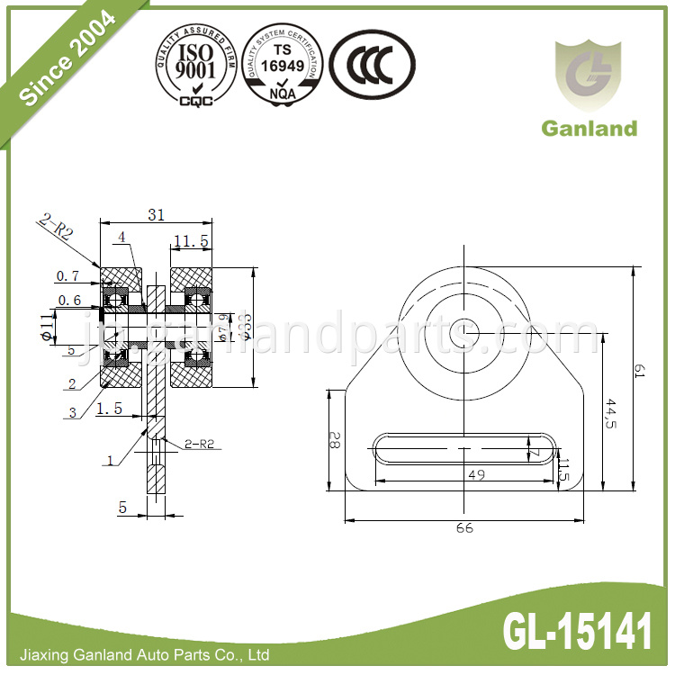 tapered wheel-strap mount design 15141-5